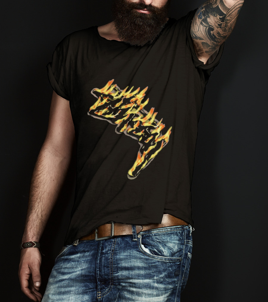 Stussy Burning Stock Flame Graphic Midnight T-Shirt