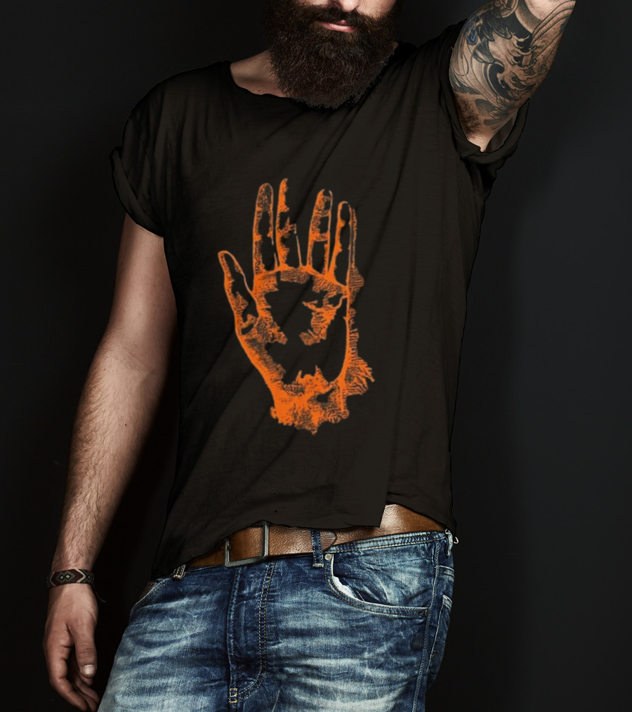 Tamino Sanctuary Handprint Symbol Burning Orange T-Shirt