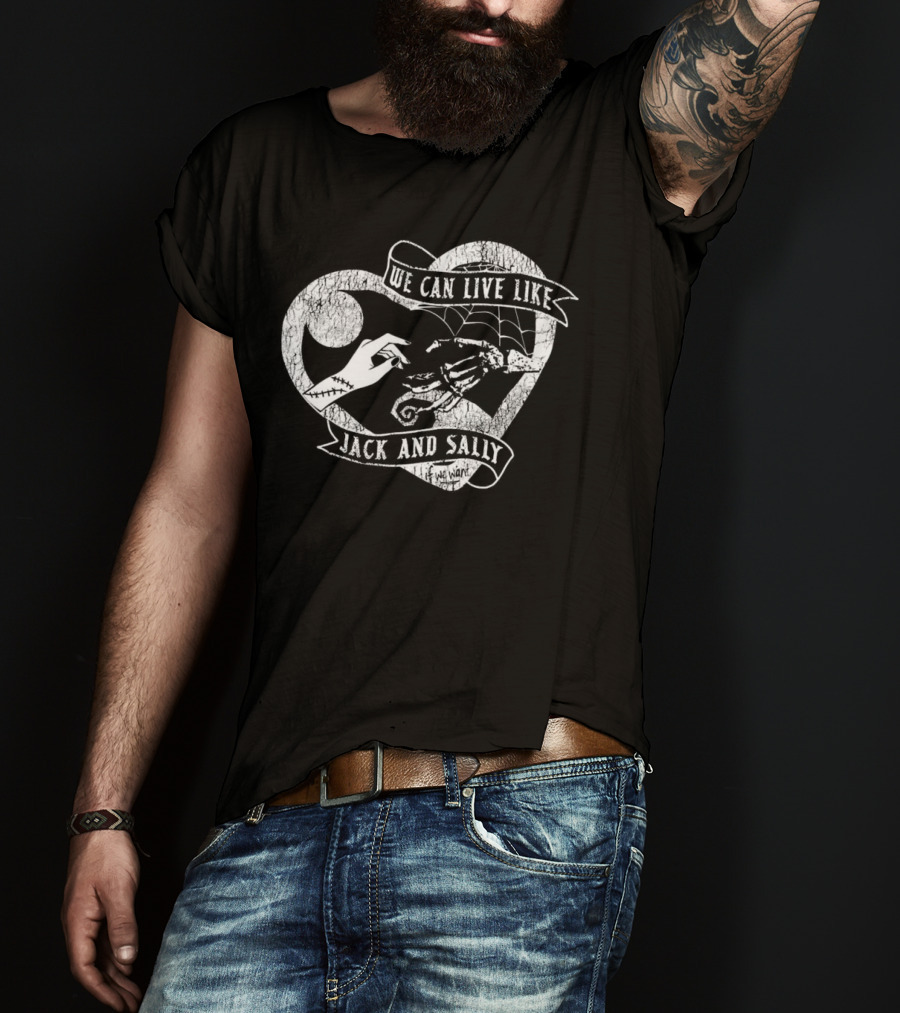 The Lost Bros We Can Live Like Jack And Sally Heart Moon Spiral Hill Web T-Shirt