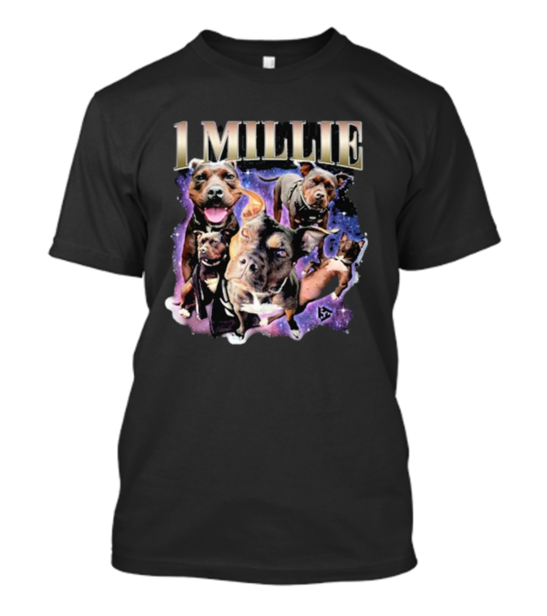 Trent The Traveler 1 Millie Dogs In Purple Cosmic Galaxy T-Shirt