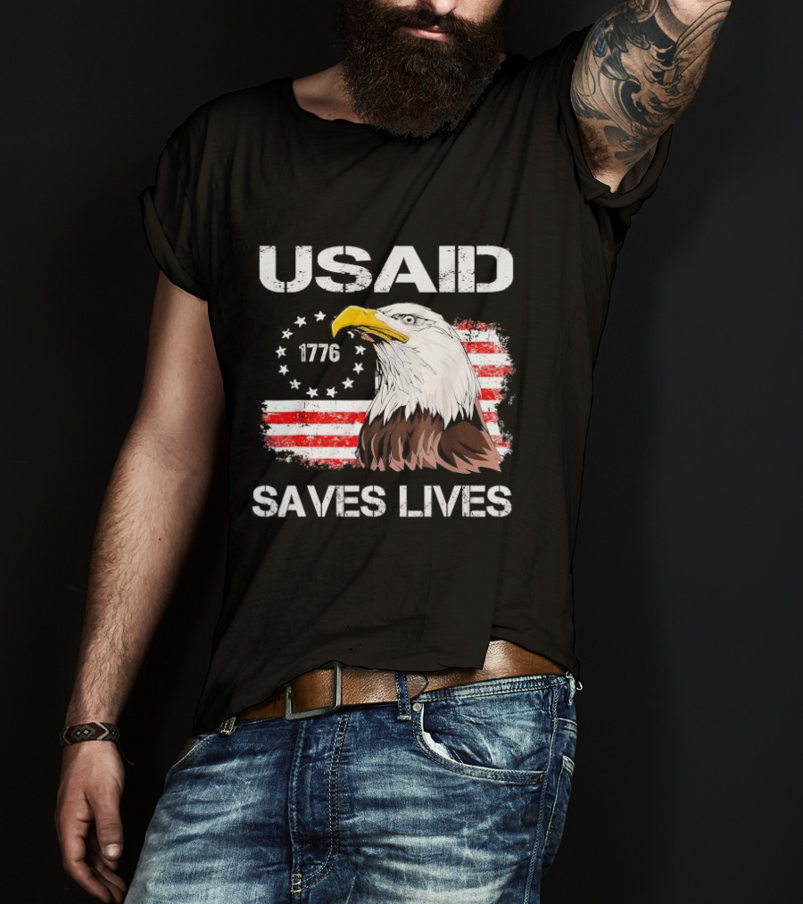 USAID Saves Lives 1776 American Flag Eagle T-Shirt