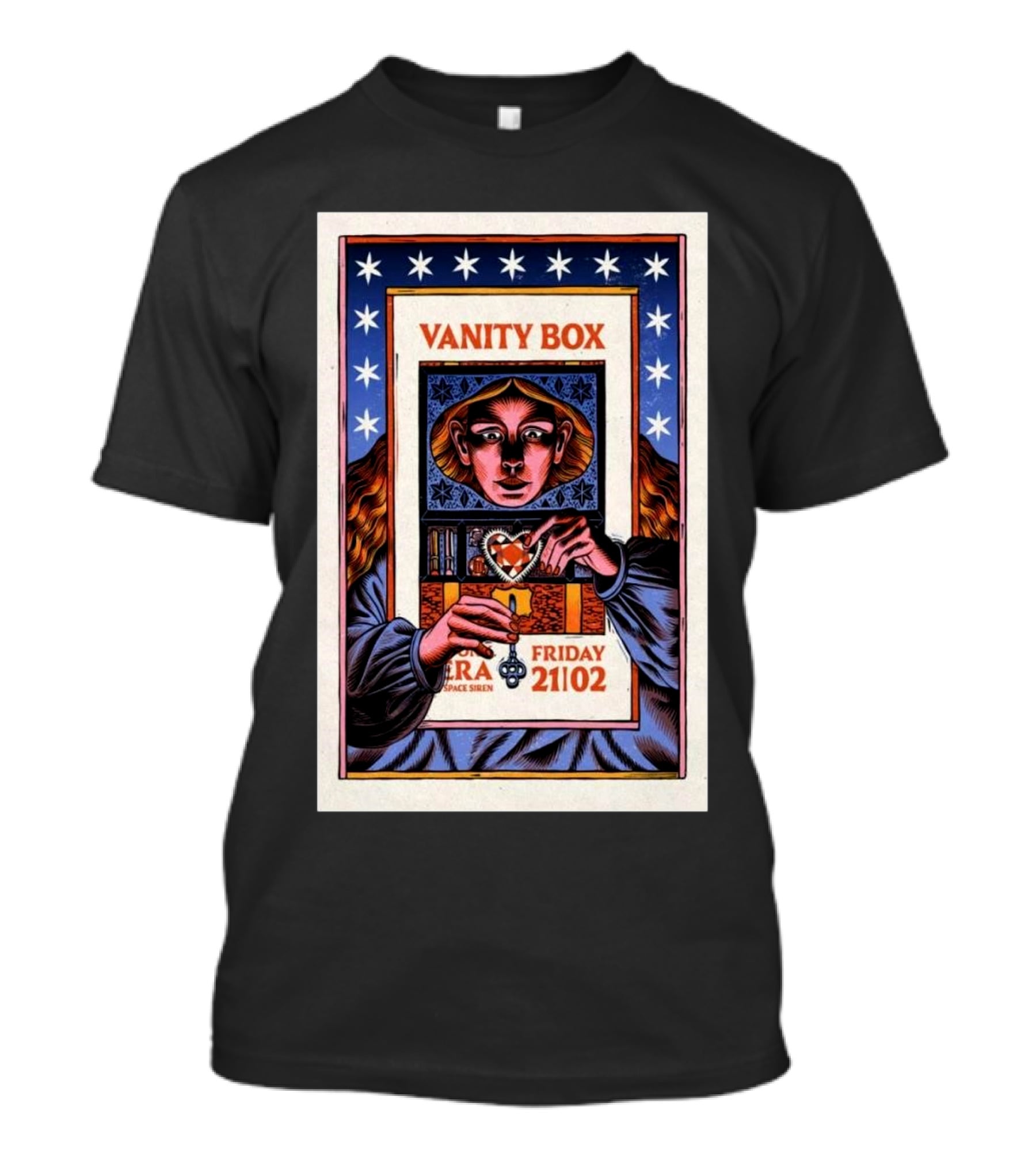 Vanity Box Vera Space Siren Friday February 21 2025 Groningen T-Shirt