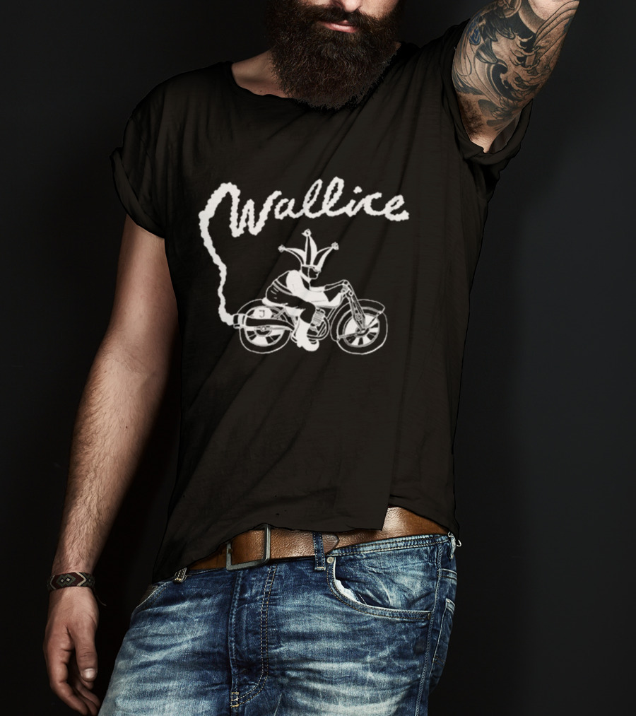 Wallice Clown On Motorcycle Illustration T-Shirt