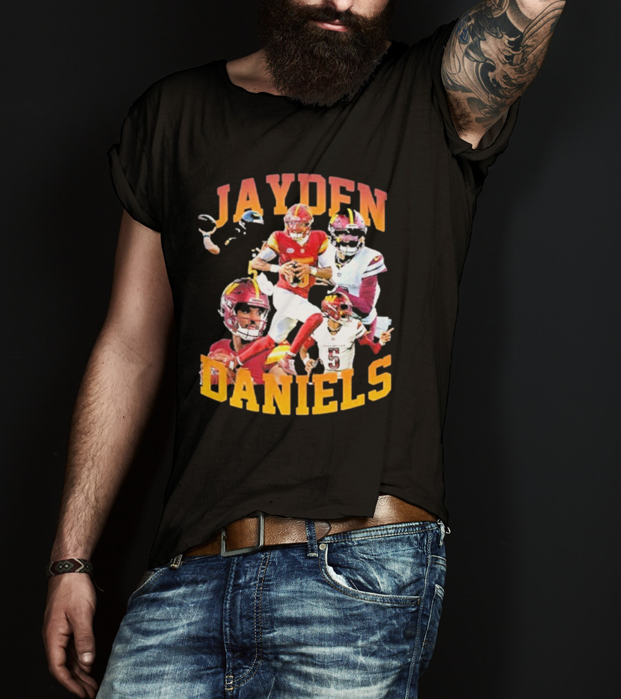 Jayden Daniels Washington Commanders Football Player Collage T-Shirt