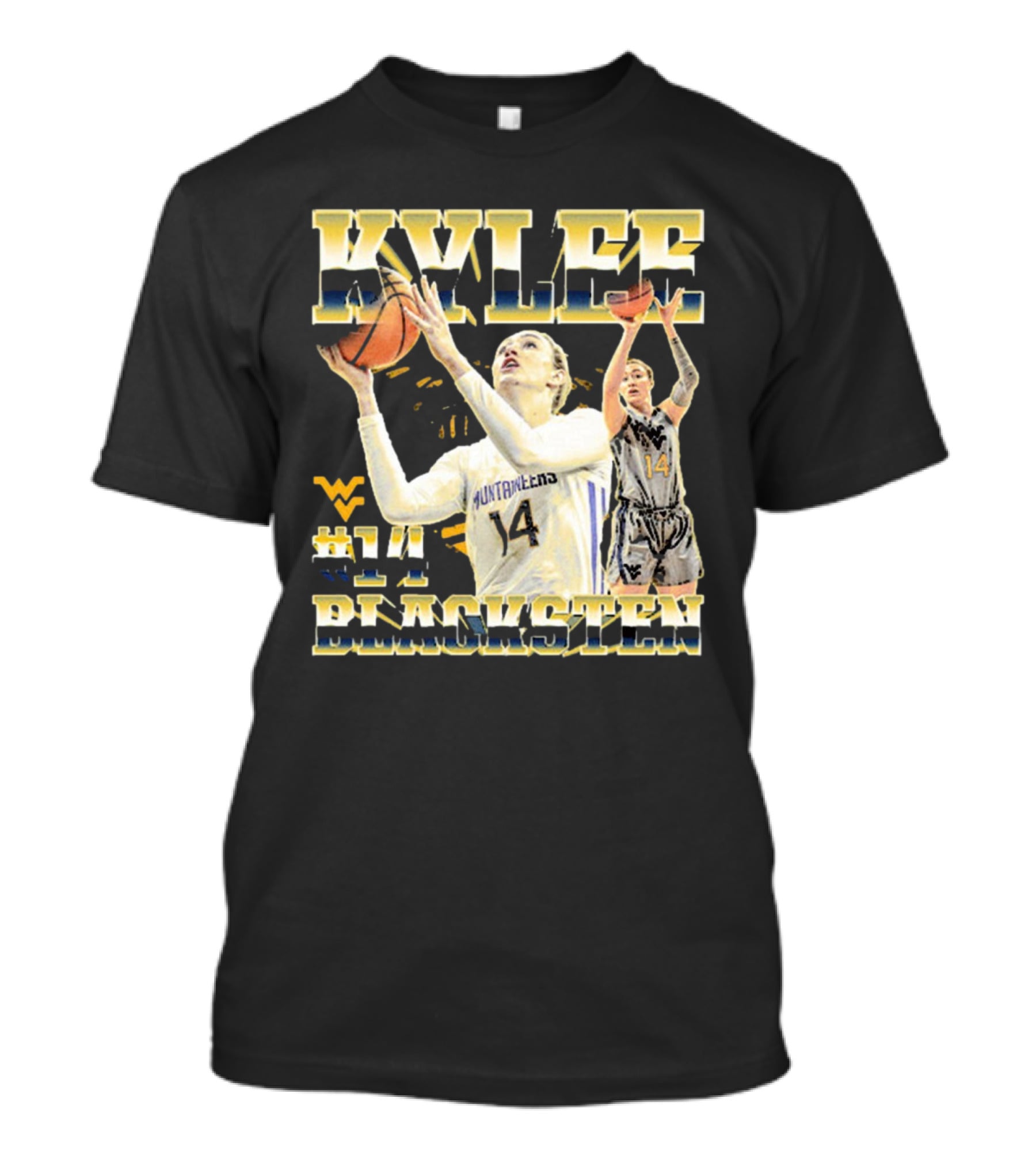 West Virginia Mountaineers Basketball Kylee Blacksten #14 T-Shirt