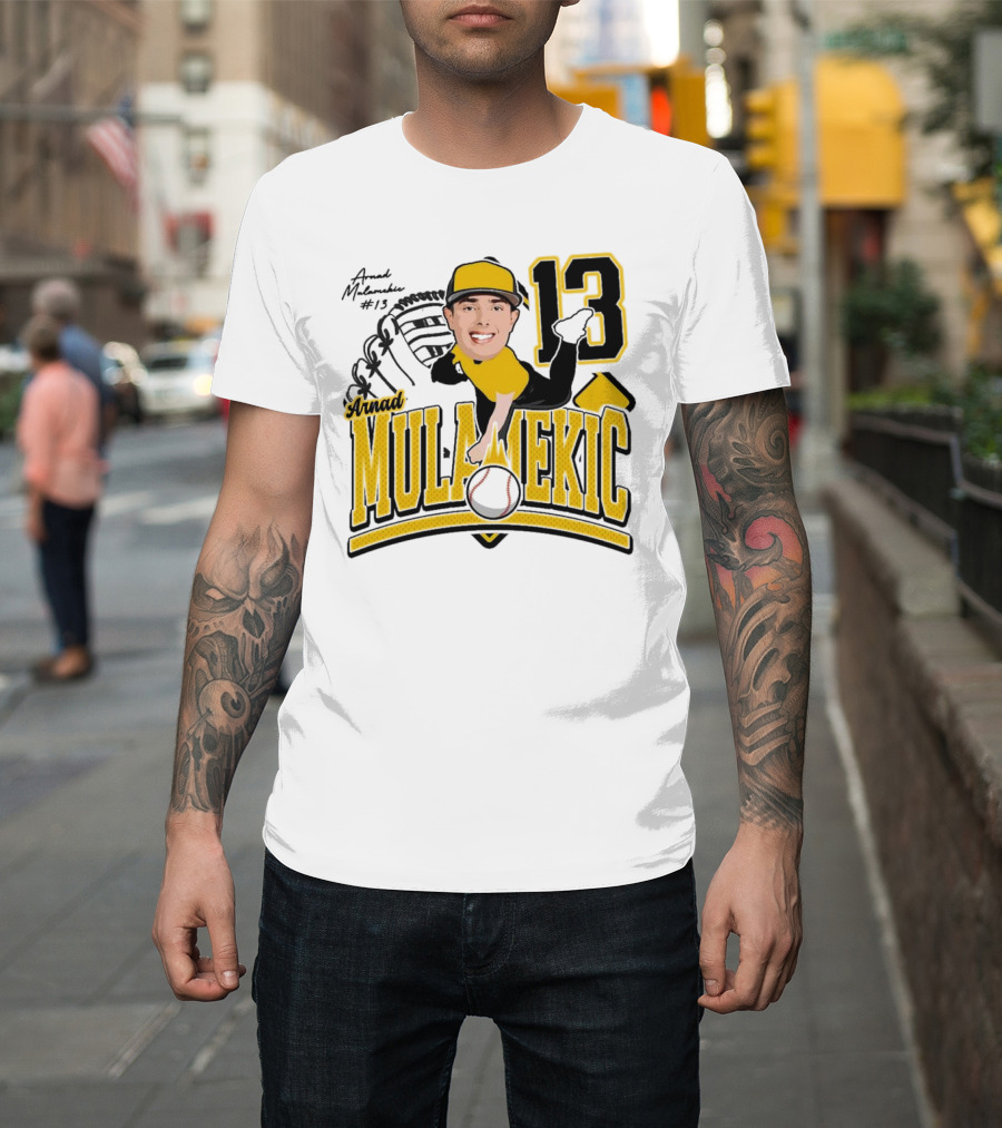 Arnad Mulamekic Baseball 13 Player Underhand Catcher Yellow Outfit T-Shirt