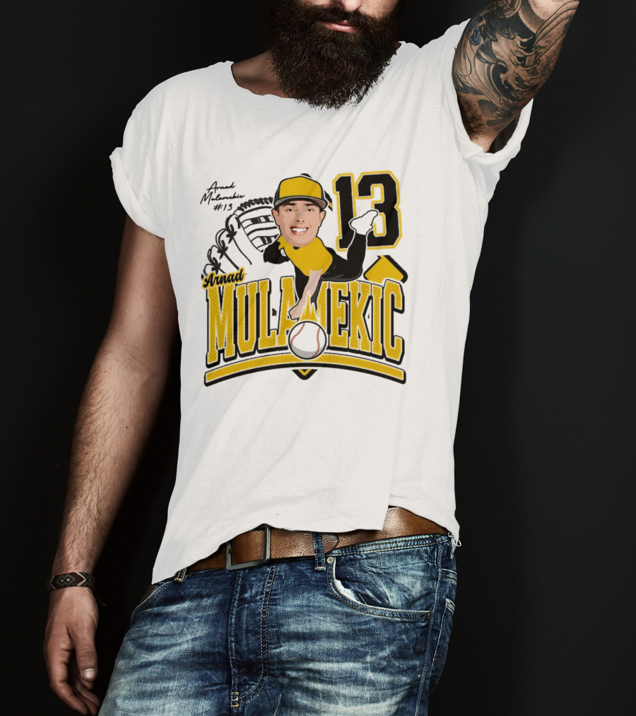 Arnad Mulamekic Baseball 13 Player Underhand Catcher Yellow Outfit T-Shirt