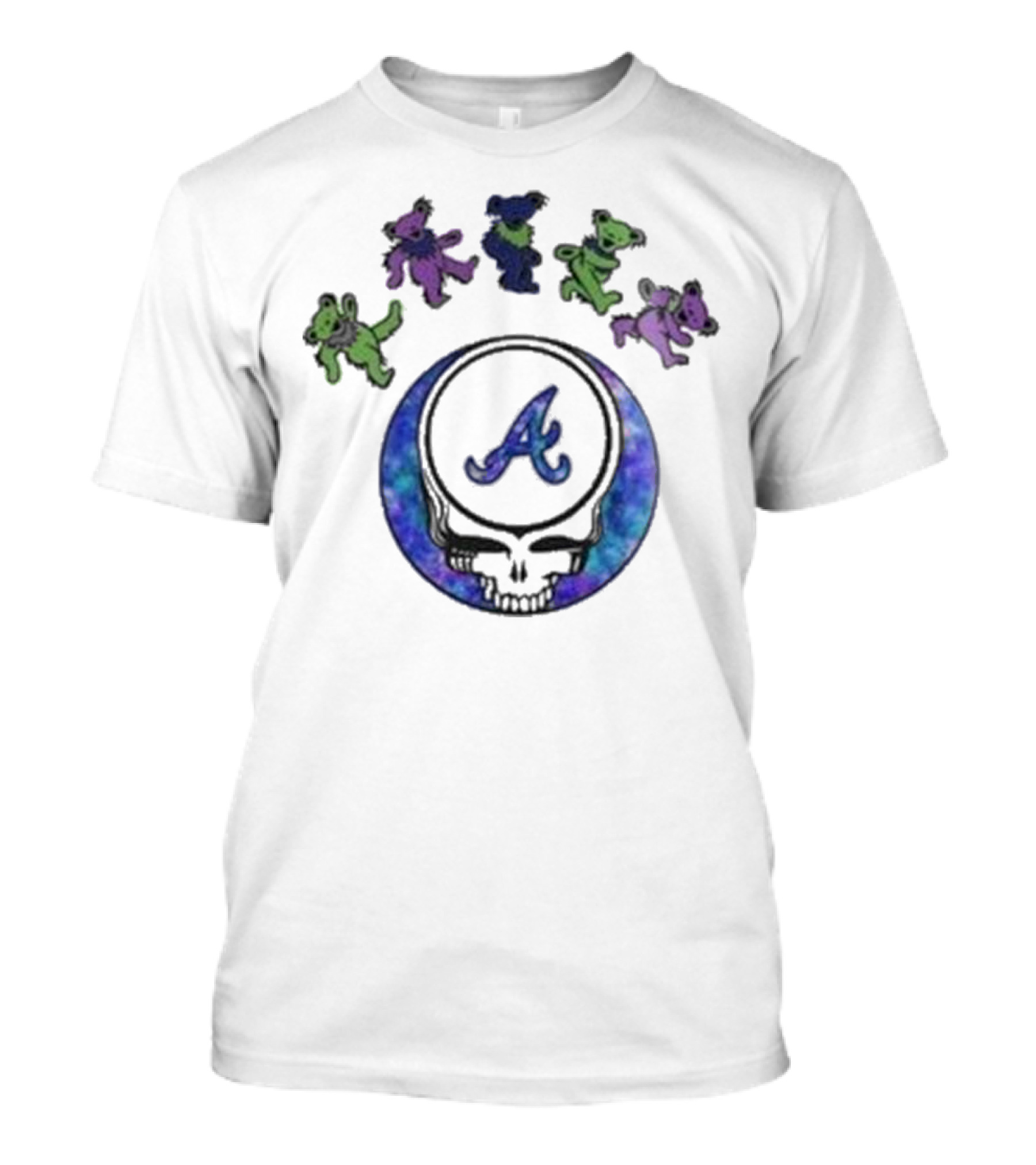Atlanta Braves Grateful Dead Night 2025 Skull With Dancing Bears T-Shirt