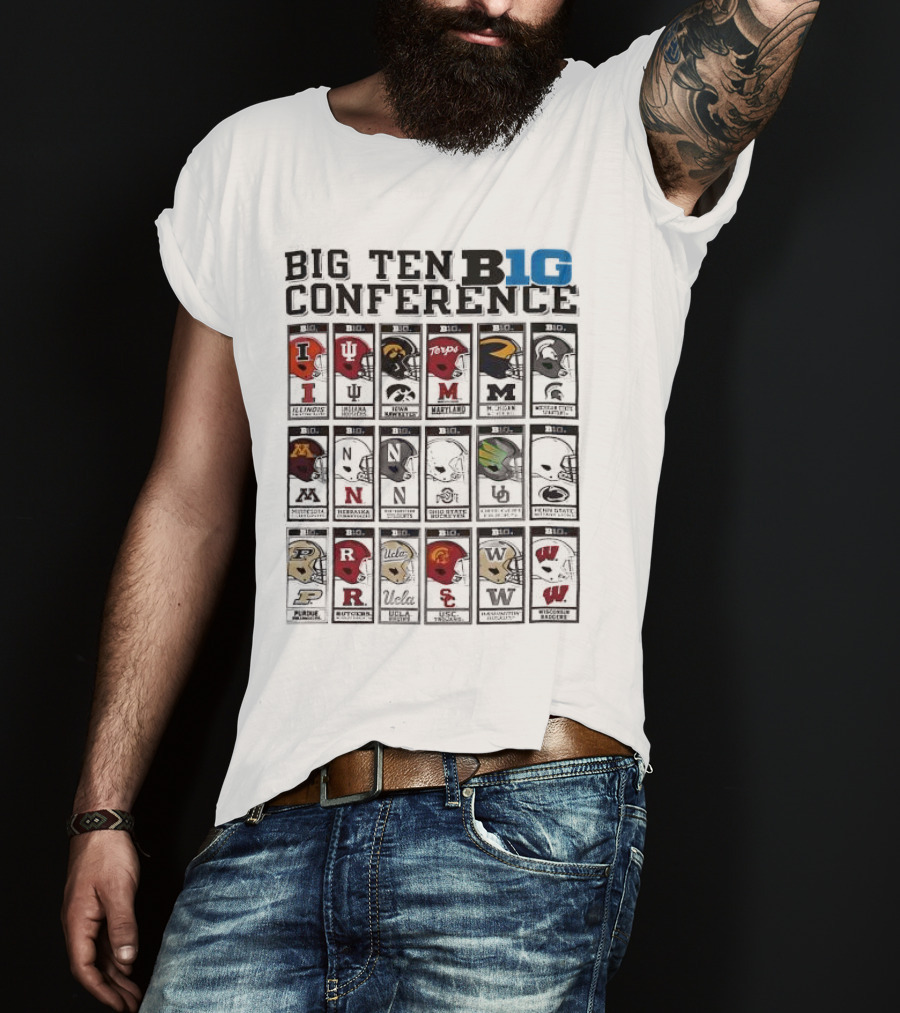 Big Ten Conference 2025 All Team Helmet Collection T-Shirt