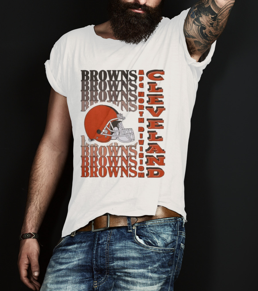 Cleveland Browns AFC North Division Browns Helmet T-Shirt