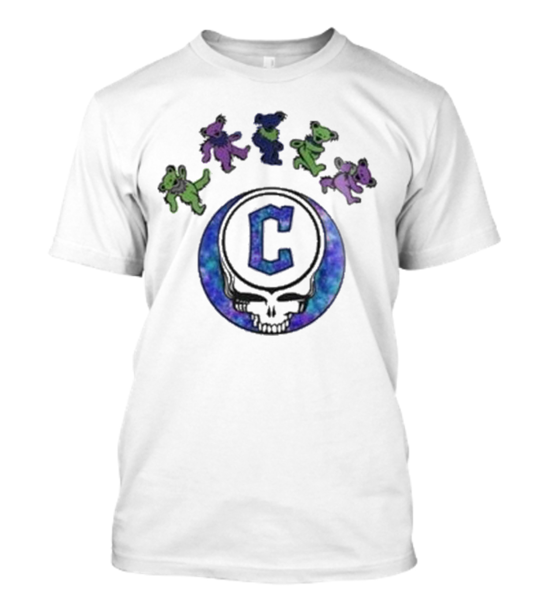 Cleveland Guardians 2025 Skull Grateful Dead Dancing Bears Night Baseball T-Shirt