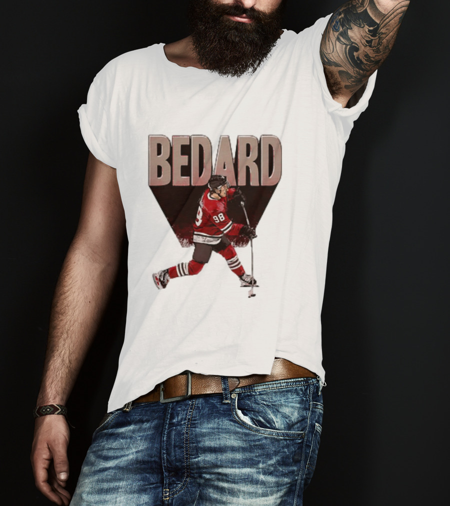 Connor Bedard Chicago Blackhawks NHL Hockey Number 98 Vintage Style T-Shirt