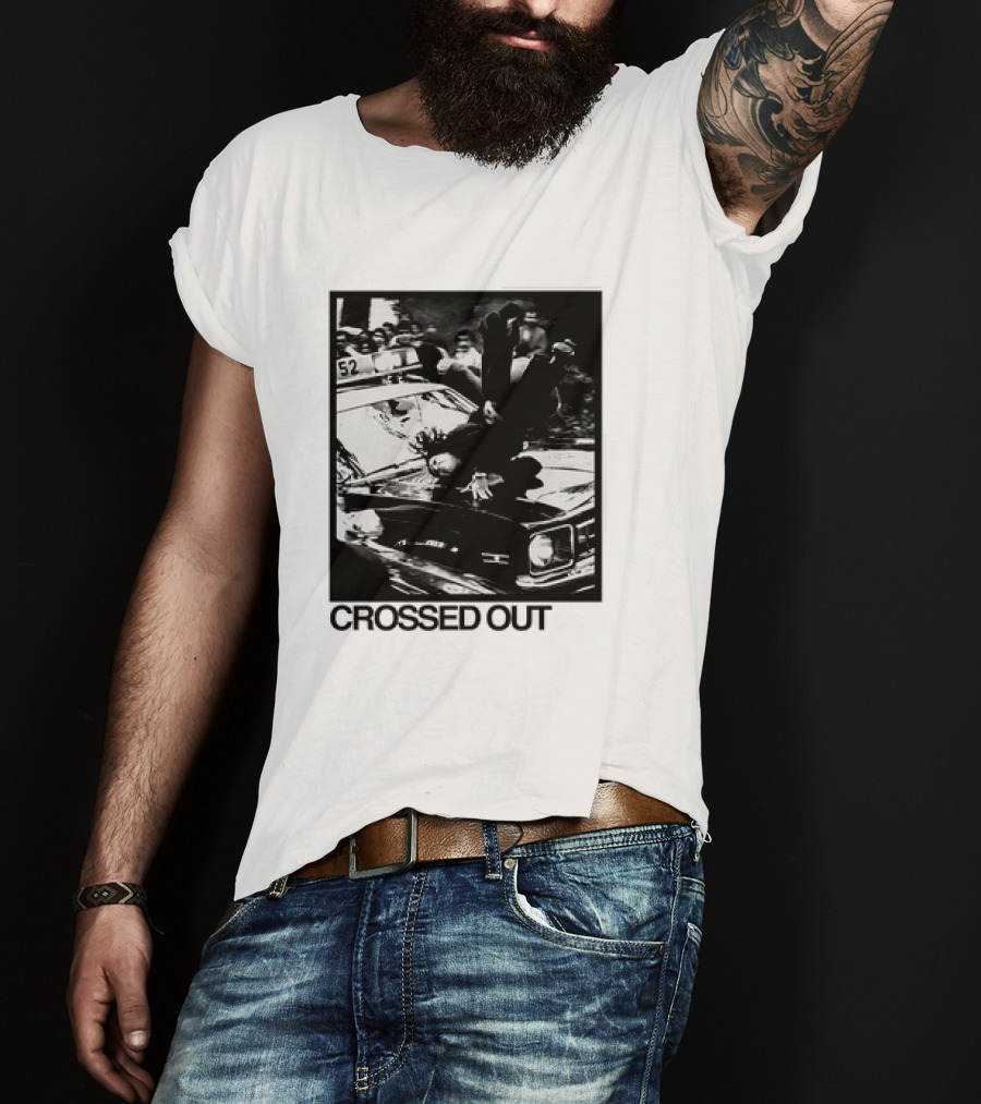 Crossed Out Never Forget Protest Scene Vintage Photography T-Shirt