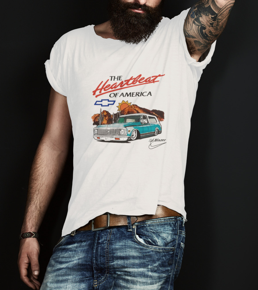 Devin Booker Chevrolet Max90 Heartbeat Of America Vintage Truck Sunset Desert Scene T-Shirt