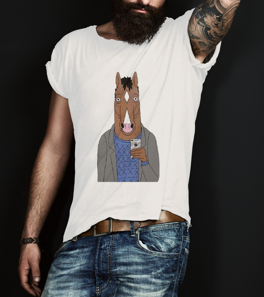 Bojack Horseman Horse Head Selfie Smartphone Humor T-Shirt