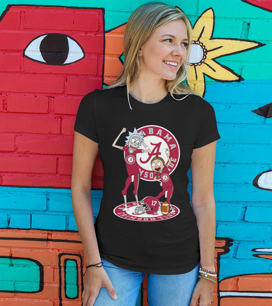 Alabama Crimson Tide Rick And Morty Football Parody NFL Crossover T-Shirt