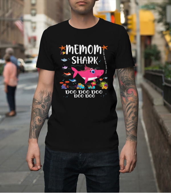 Shirt: Memom Shark Doo Doo Family Matching Pink Shark Ocean T-Shirt Memom Shark Doo Doo Family Matching Pink Shark Ocean T-Shirt