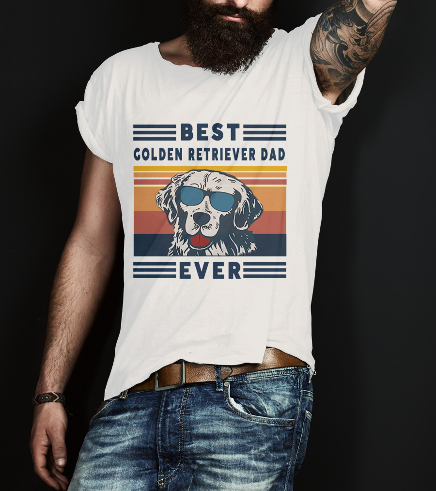 Best Golden Retriever Dad Ever Sunglasses T-Shirt