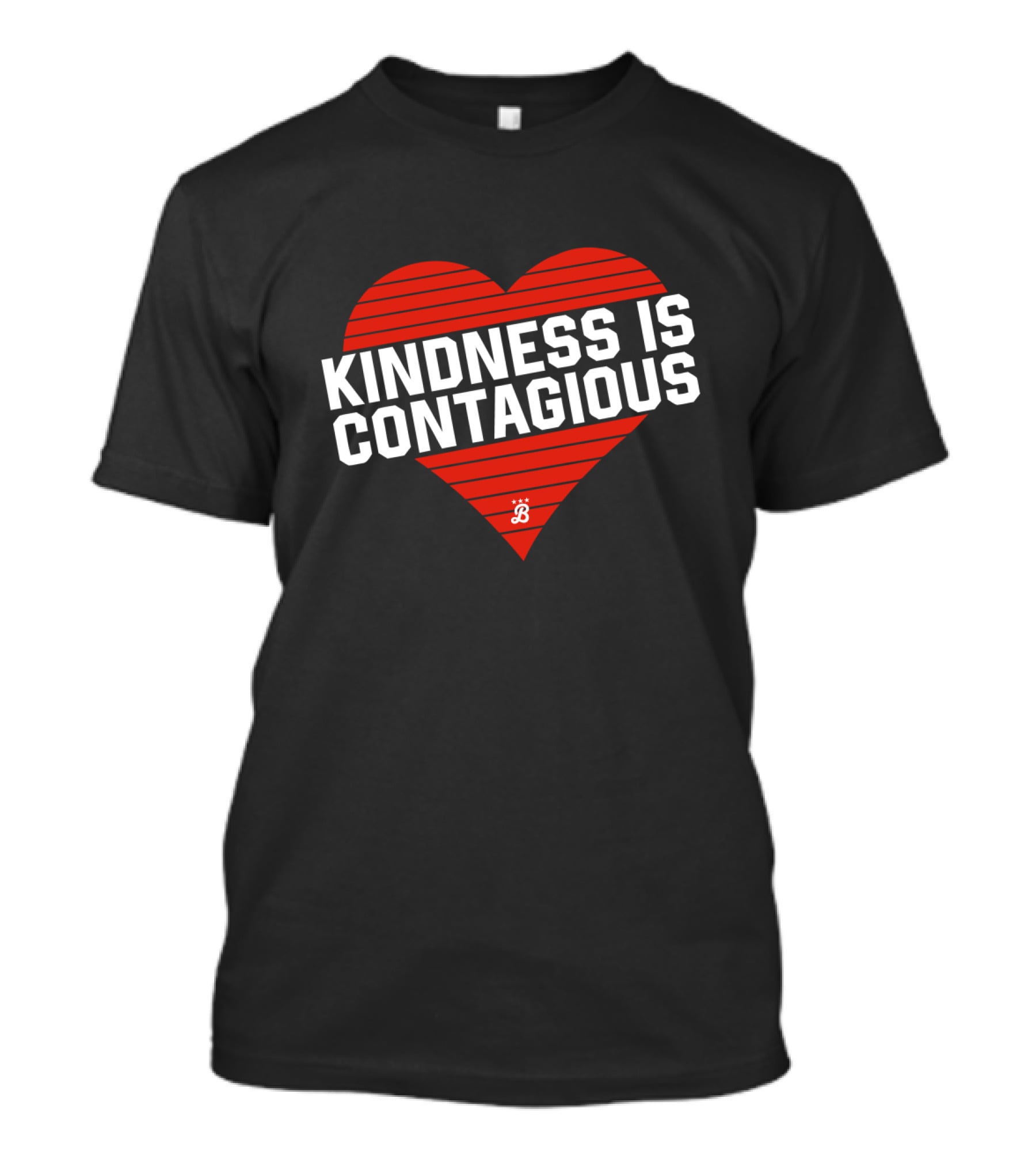 Kindness Is Contagious Red Heart Stripes T-Shirt