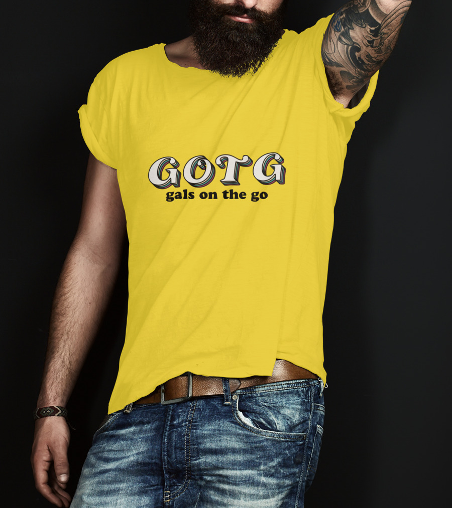 GOTG Gals On The Go Yellow Bold Text Merchandise T-Shirt