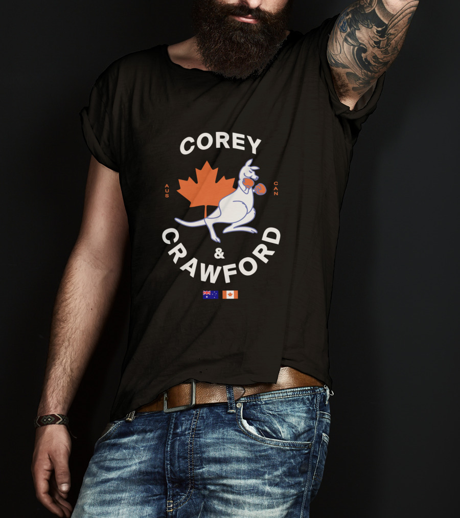 COREY CRAWFORD AUS CAN Kangaroo Maple Leaf Flags T-Shirt