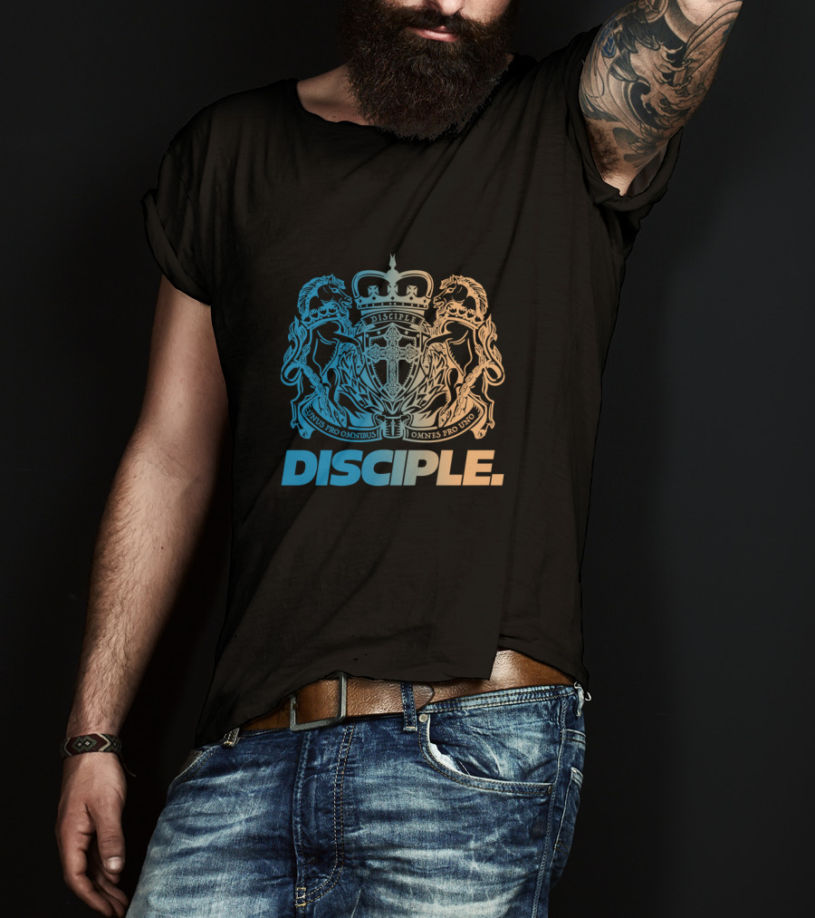 DISCIPLE Omnes Pro Uno Unus Pro Omnibus Crest T-Shirt