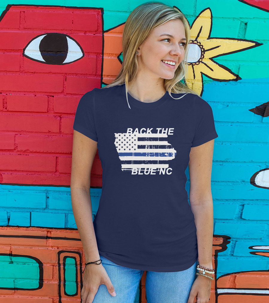 BACK THE BLUE NC American Flag T-Shirt