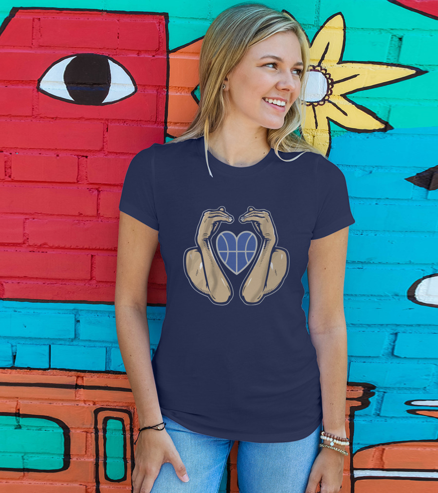 Basketball Heart With Flexed Arms T-Shirt