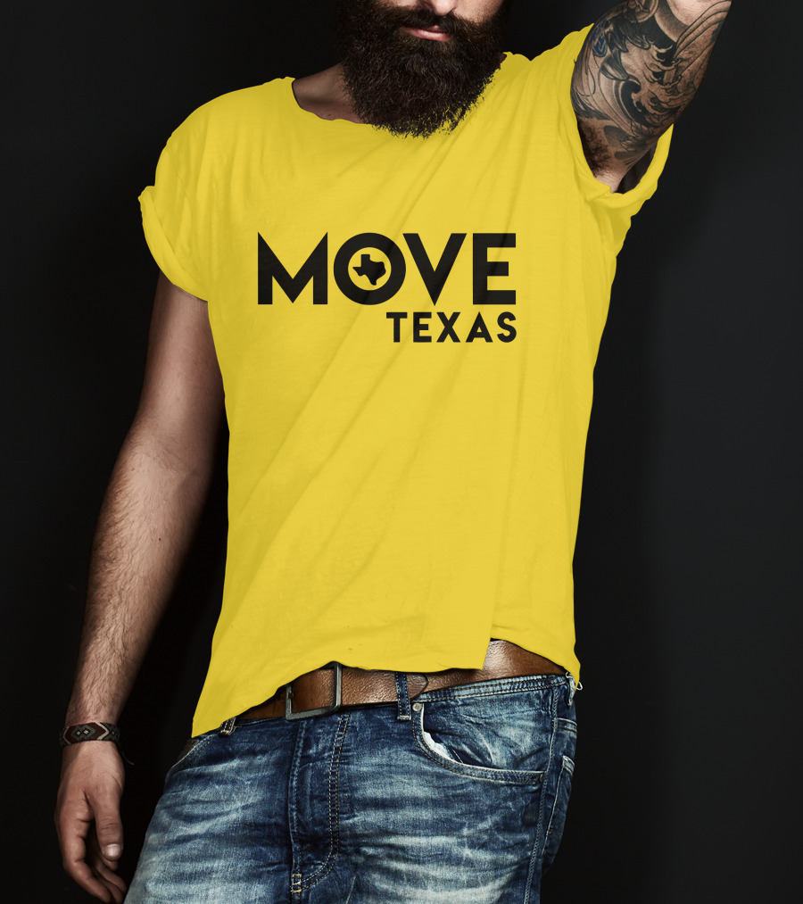 MOVE Texas Voter Engagement Logo Yellow Background T-Shirt