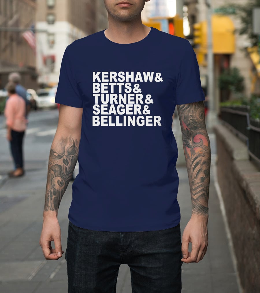 Kershaw Betts Turner Seager Bellinger Dodgers Fab Five T-Shirt
