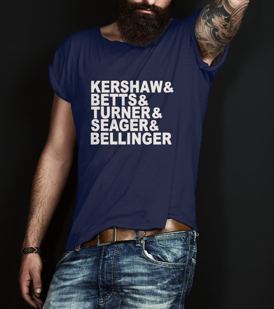 Kershaw Betts Turner Seager Bellinger Dodgers Fab Five T-Shirt