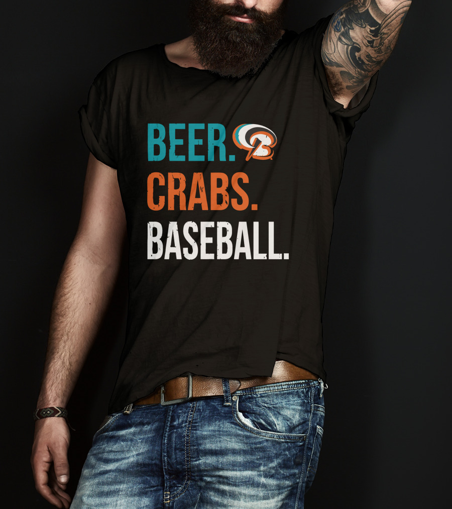 Beer Crabs Baseball Baltimore Orioles Logo Letter B T-Shirt
