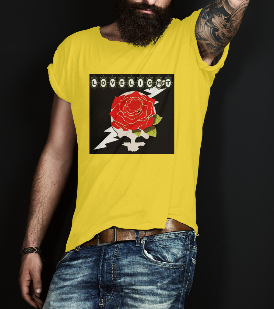 Lovelight Rose Skull With Lightning Bolt T-Shirt