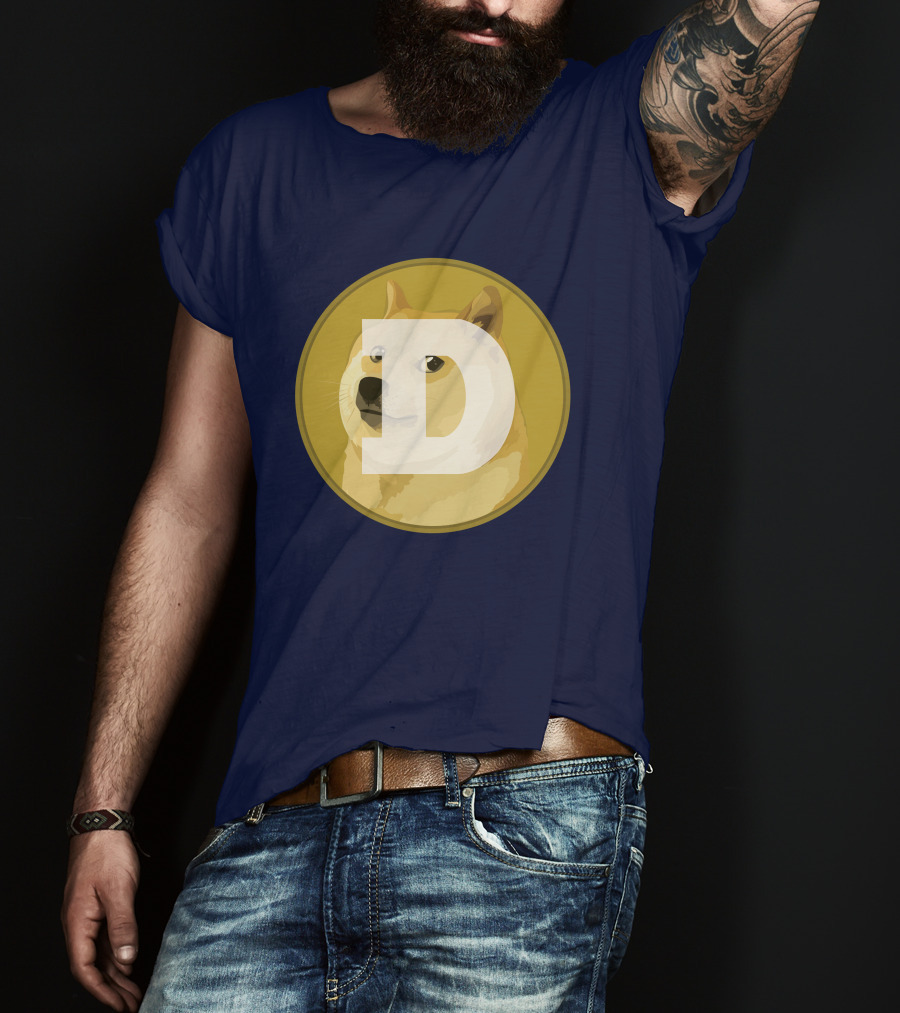 Dogecoin Dog Meme Cryptocurrency Icon D Letter T-Shirt
