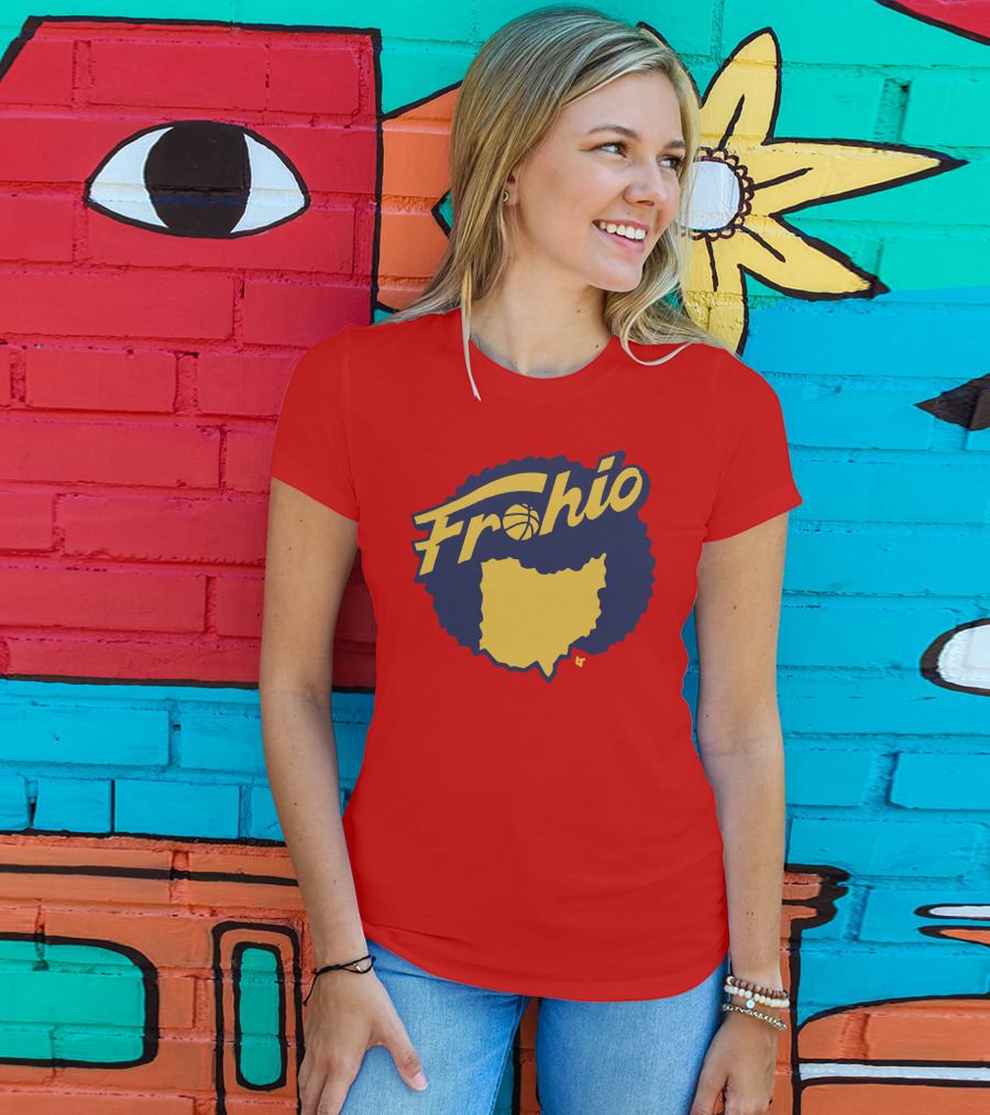 Frohio Ohio Basketball Map Silhouette Red T-Shirt