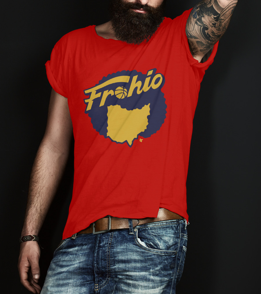 Frohio Ohio Basketball Map Silhouette Red T-Shirt