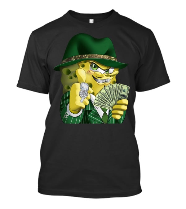Gangster Spongebob Money And Bling T-Shirt