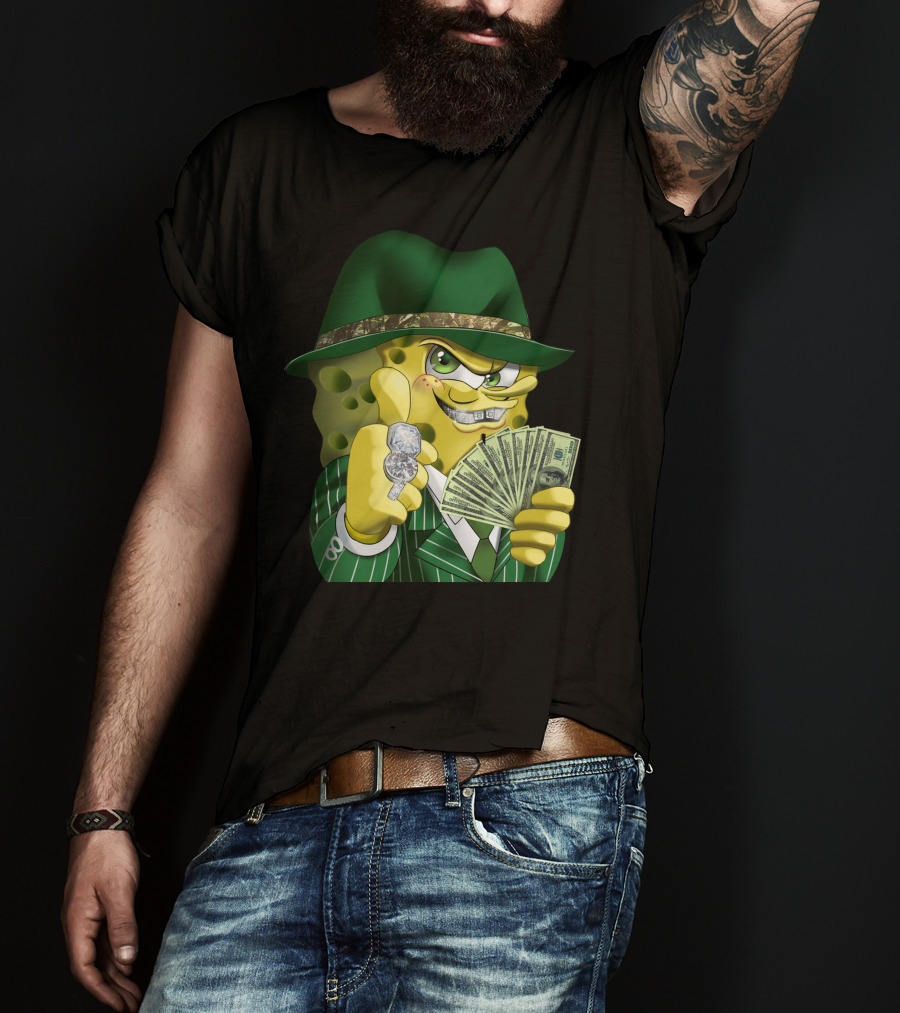 Gangster Spongebob Money And Bling T-Shirt