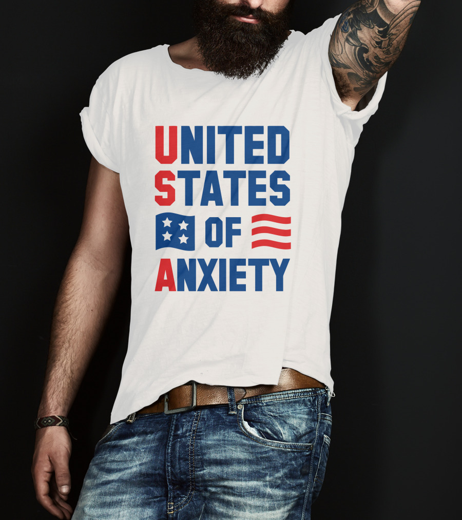 United States Of Anxiety USA Flag T-Shirt