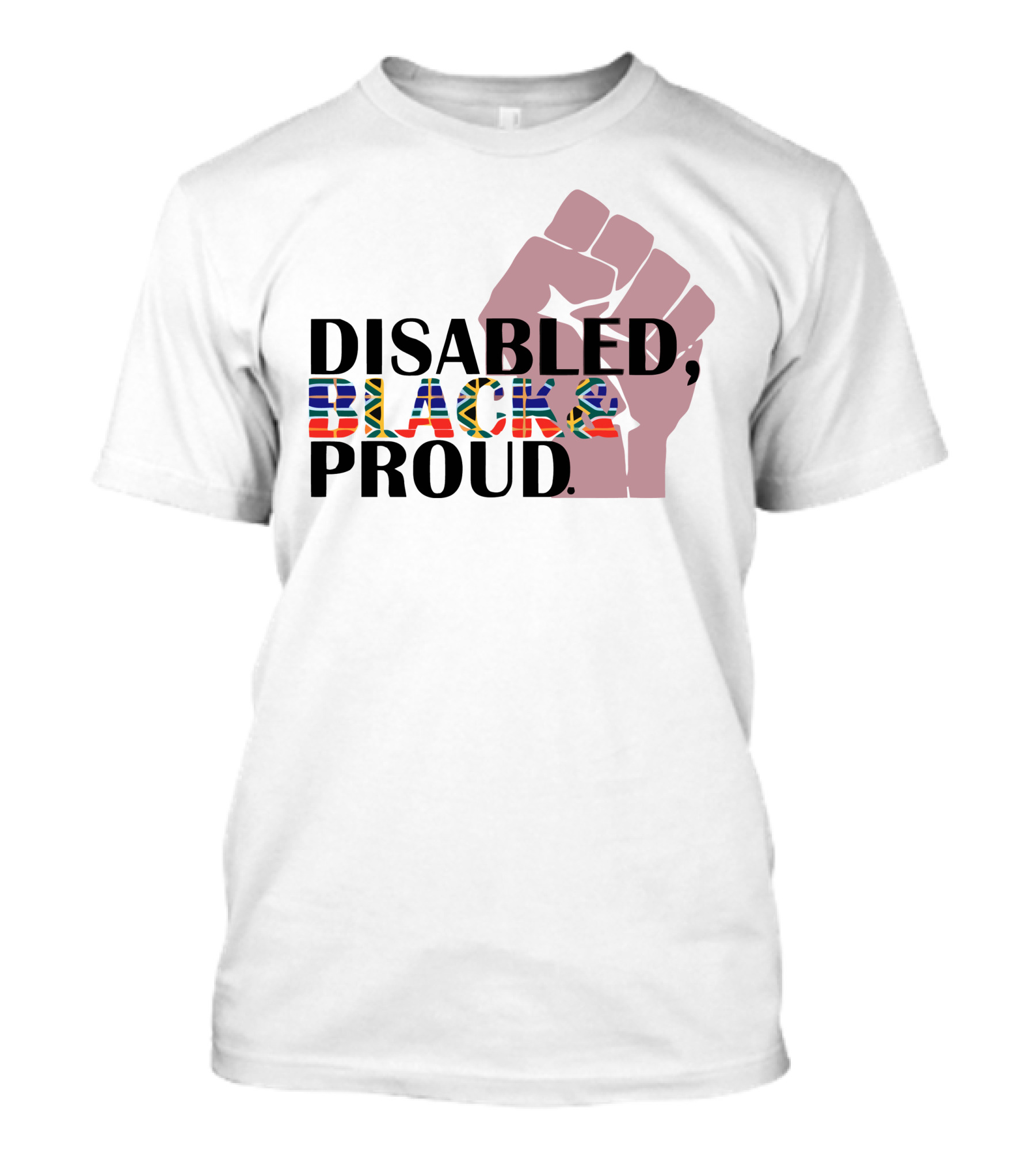 Disabled Black And Proud Raised Fist Flag T-Shirt