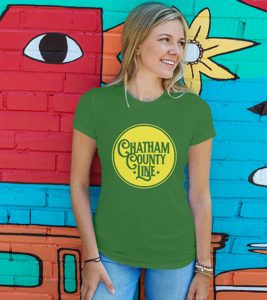 Chatham County Line Vintage Circle Logo On Green Background T-Shirt