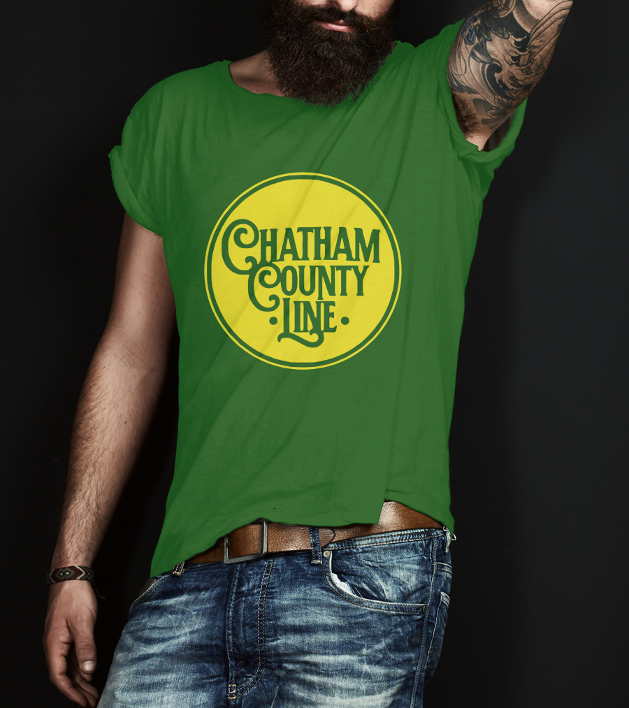 Chatham County Line Vintage Circle Logo On Green Background T-Shirt