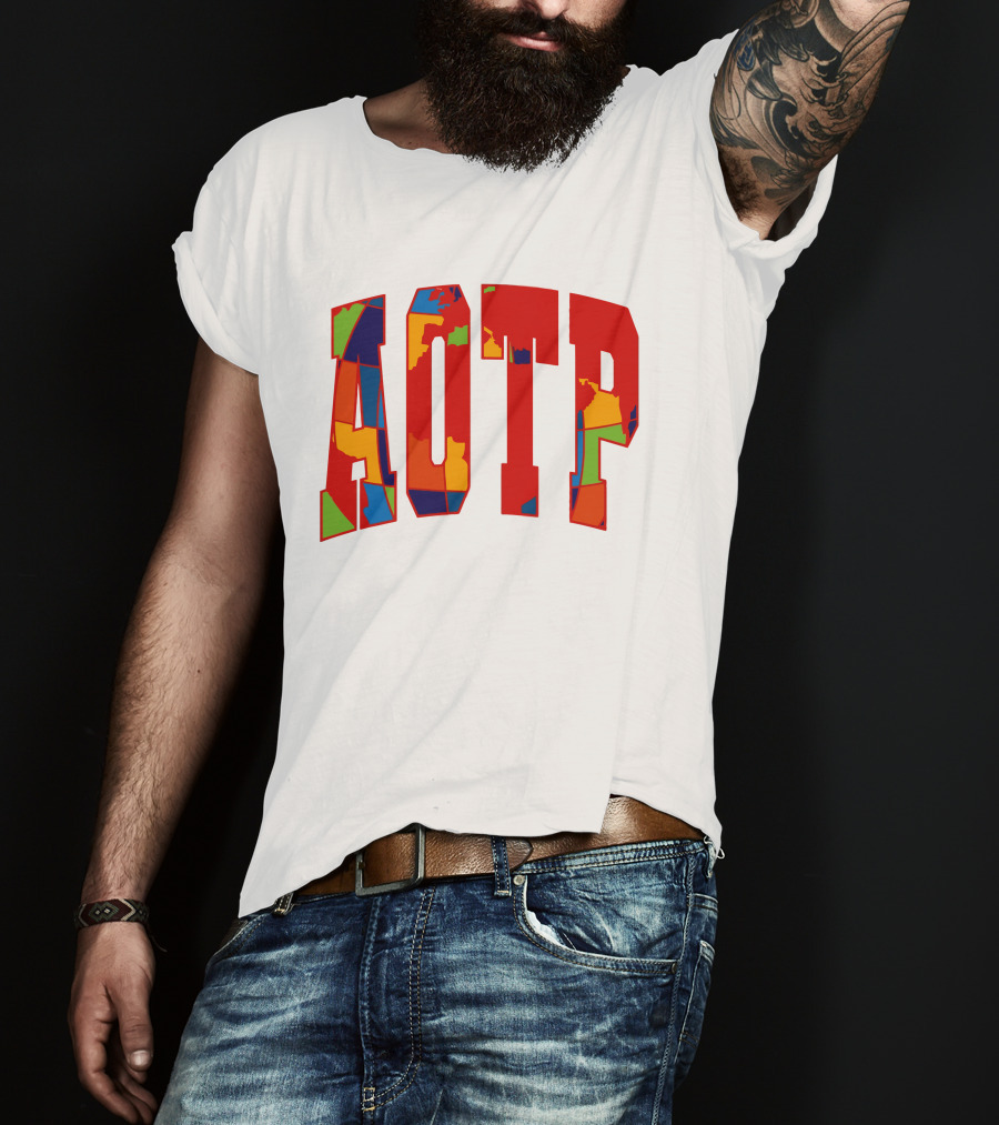 AOTP Bold Multicolor Lettering T-Shirt