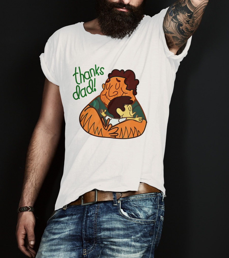Thanks Dad Happy Hugging Dad And Child T-Shirt