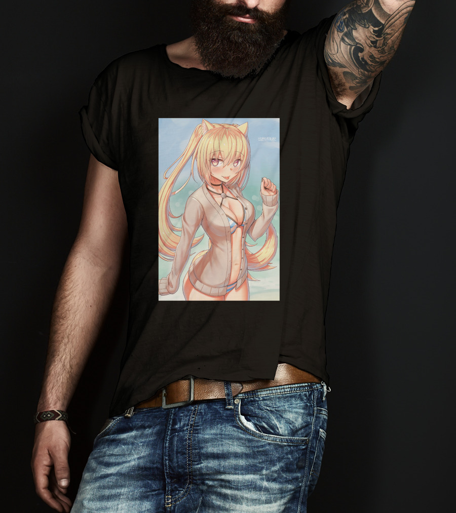 Snuffy Merch Hungrykitty Catgirl Anime Character T-Shirt