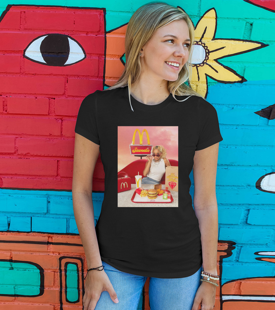 Saweetie Meal McDonald's Promo Featuring Iconic Branding And Menu Items T-Shirt