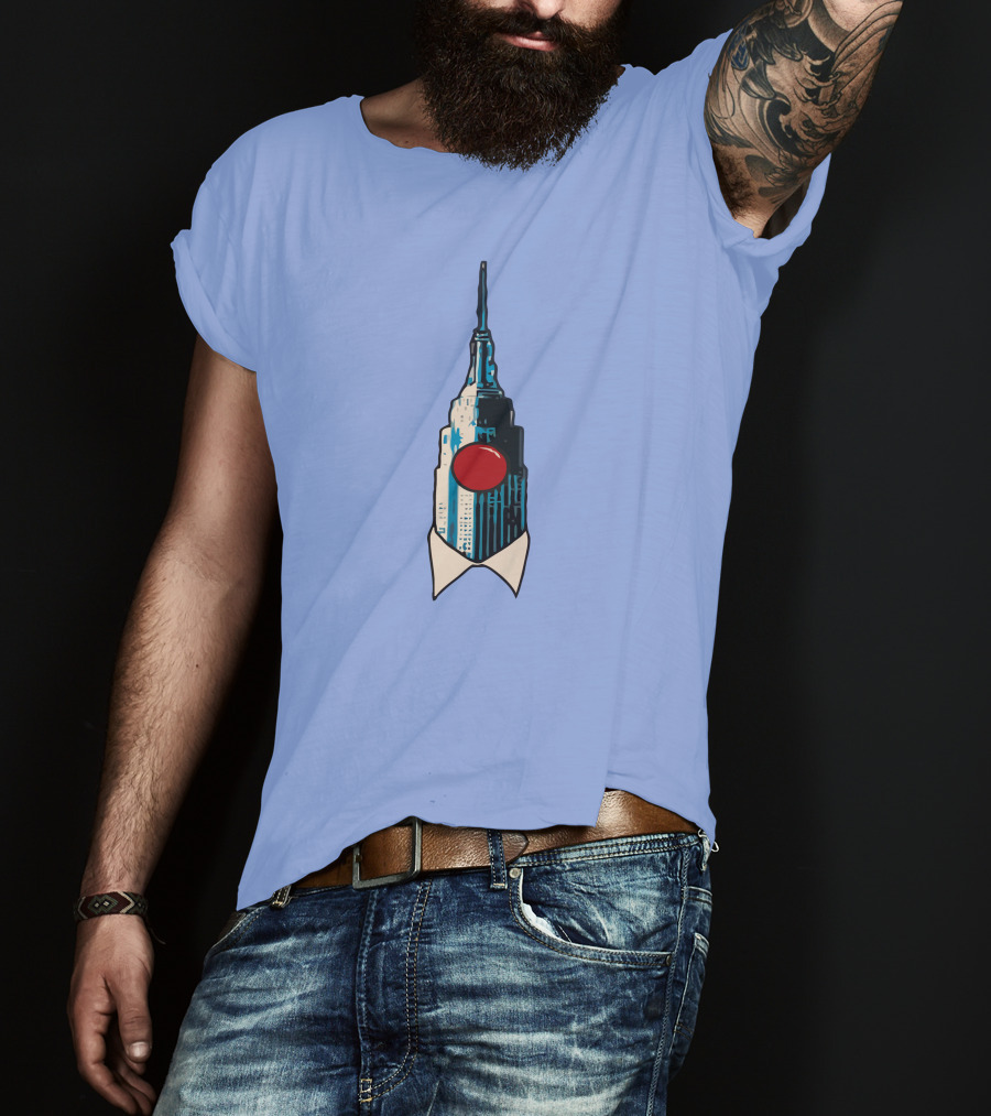 Dave Portnoy The Empire State Building Clown Shirt Blue Background T-Shirt