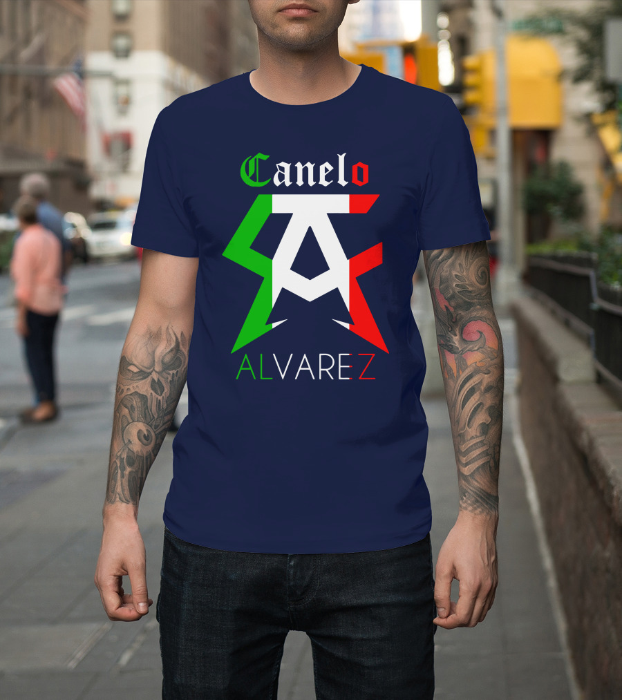 Canelo Alvarez Logo Mexican Flag Colors CA Initials T-Shirt