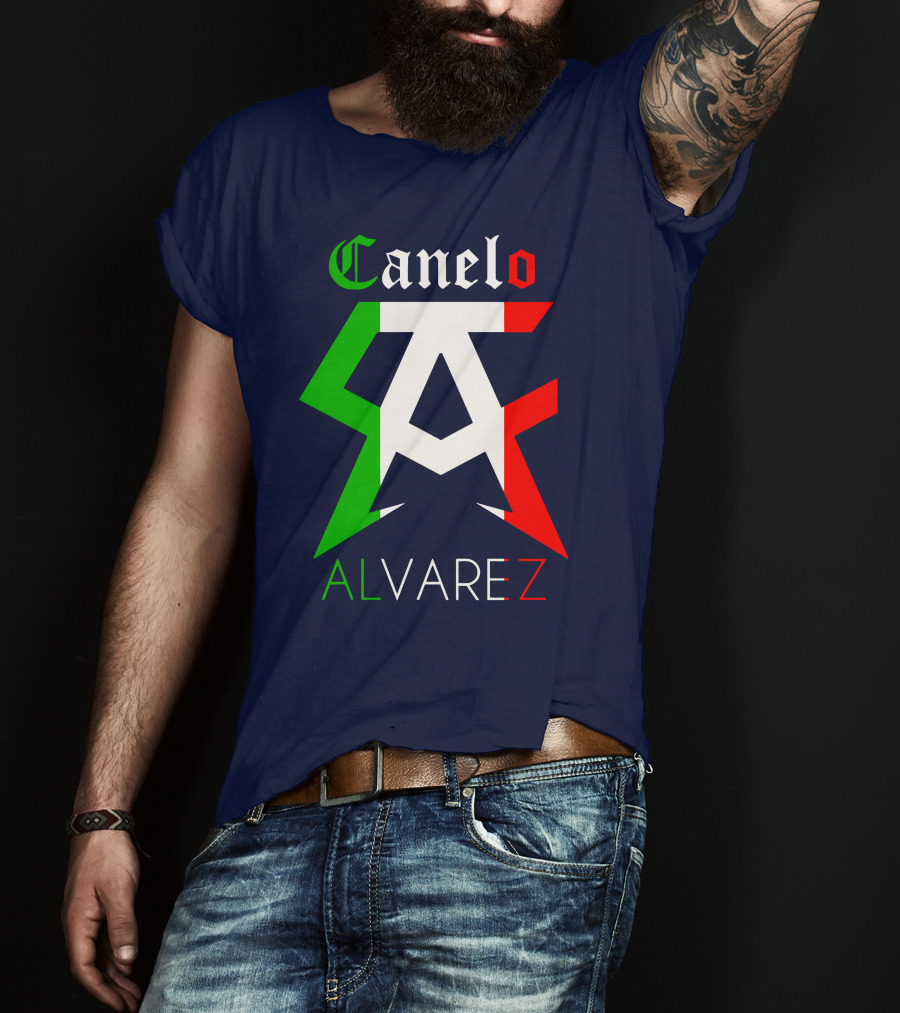 Canelo Alvarez Logo Mexican Flag Colors CA Initials T-Shirt