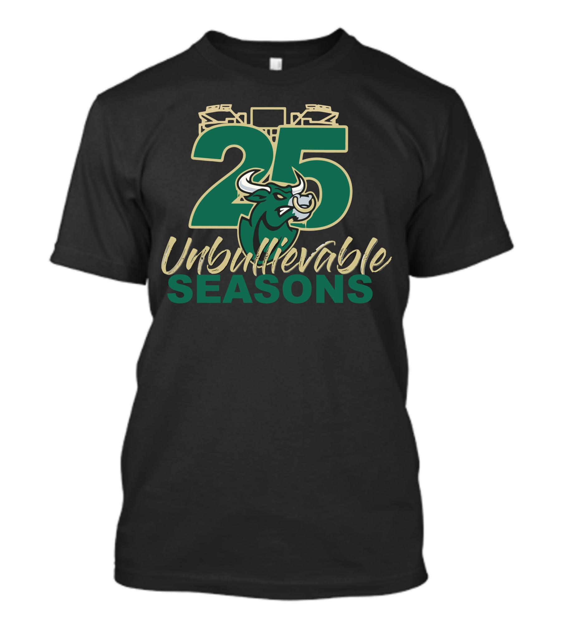 25 Unbullievable Seasons Bulls Stadium T-Shirt